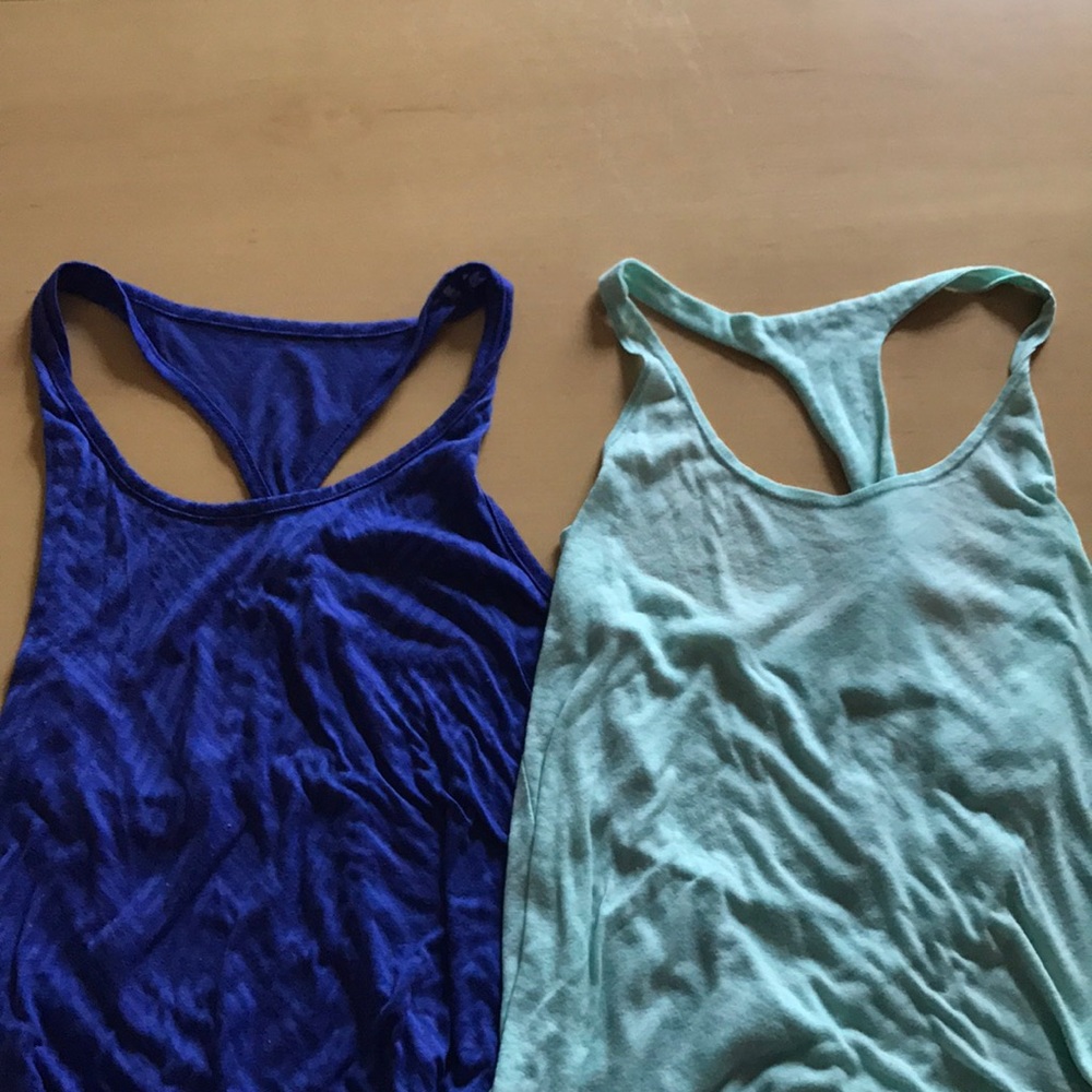 Workout tank tops, purple and teal, relax fit, s/m